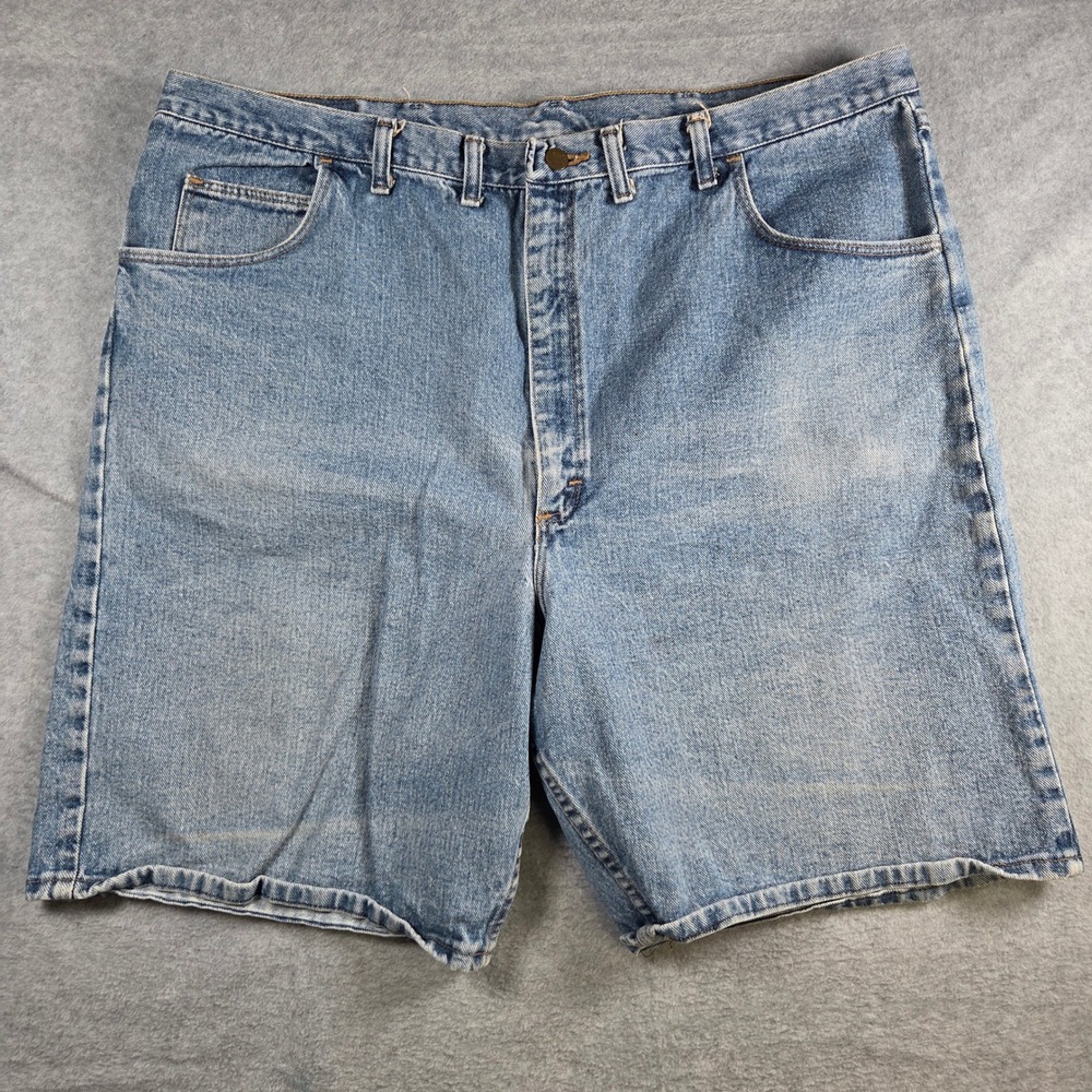 Wrangler Denim Shorts Mens 40 Blue Light Wash Authentics Rugged Casual - Picture 6 of 7